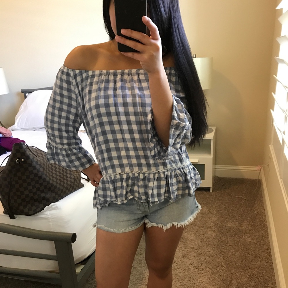 Plaid Off The Shoulders